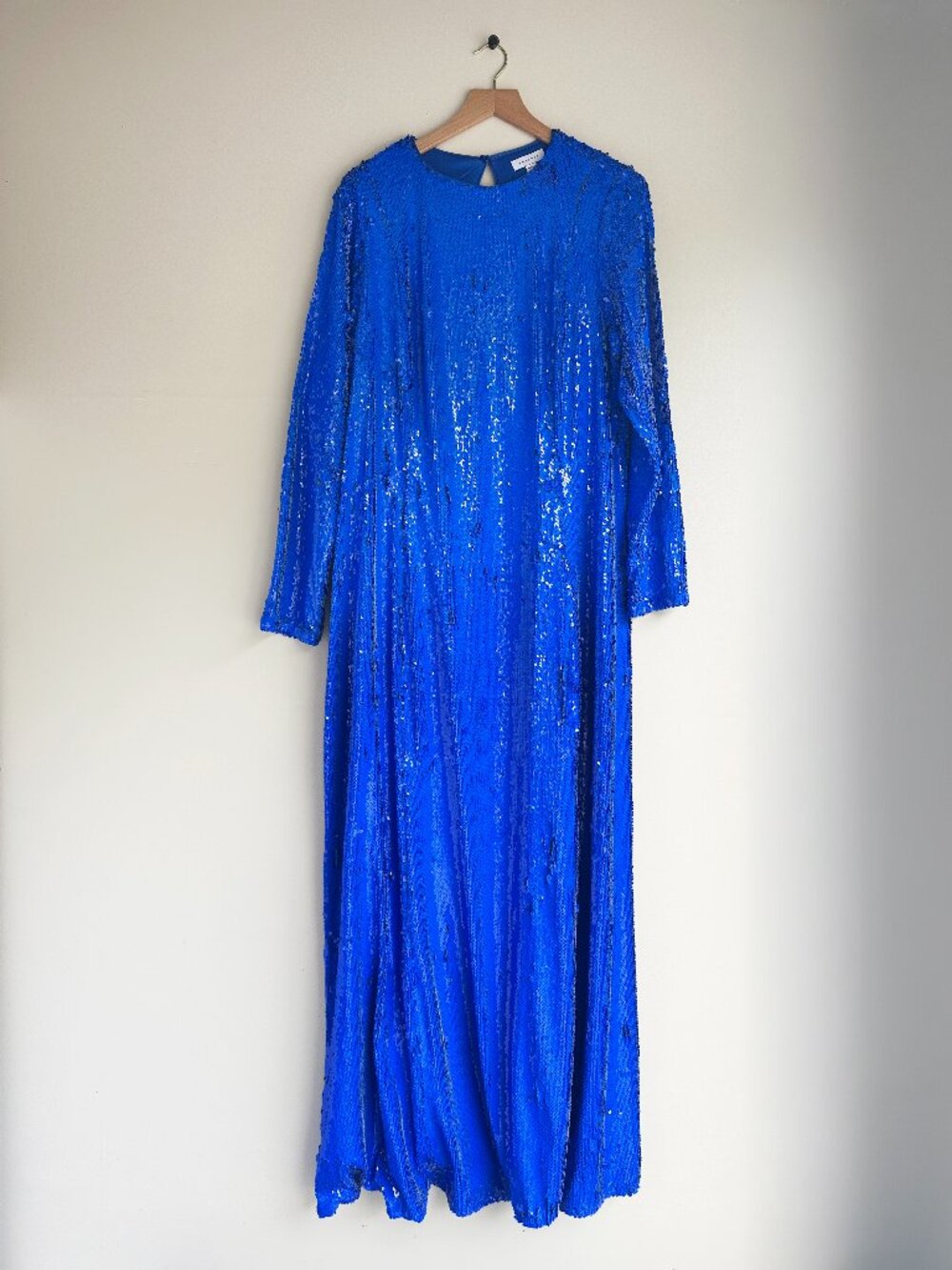 Topshop Curve Colbalt Sequin Long Sleeve Maxi Dress Sz US 20 / UK 24